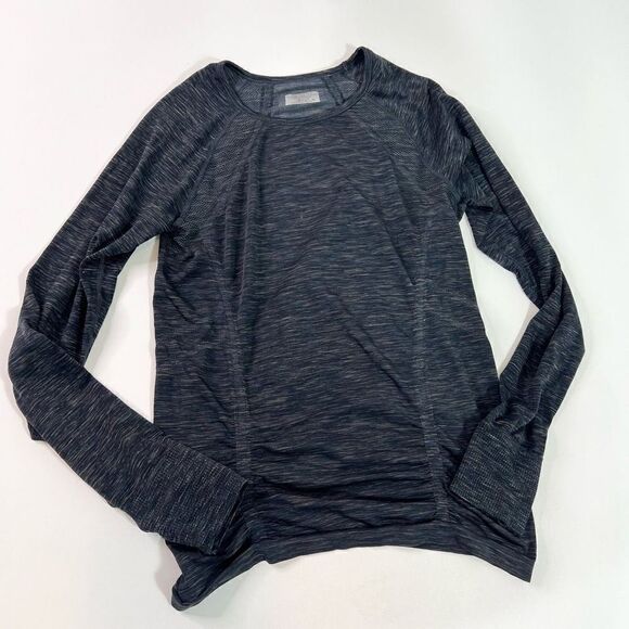 Athleta Shirt Womens XL Fastest Track Space Dye Ruched Stretchy Top Thumbholes - Picture 1 of 11